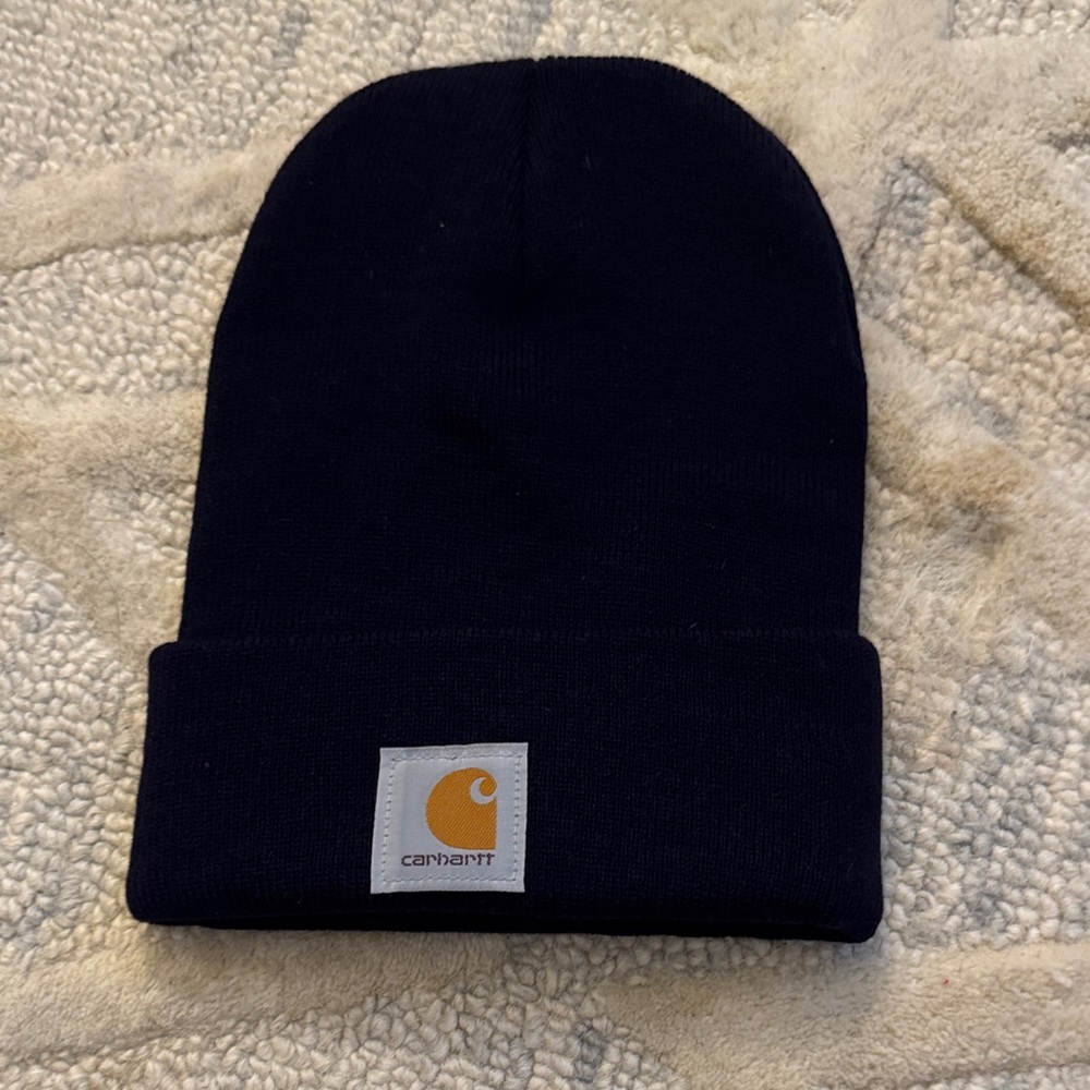 Carhartt Navy Beanie with Logo Patch